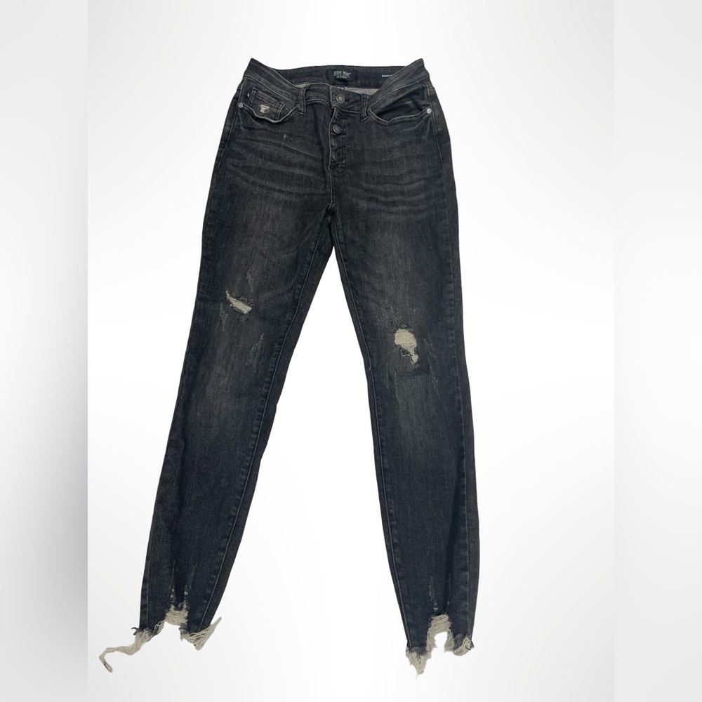 Judy‎ Blue destroyed denim Black Jeans for Women size 7/28